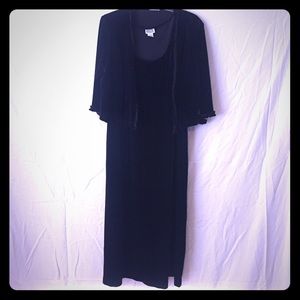 Deep purple velvet gown with jacket